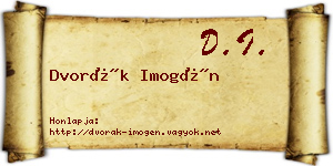 Dvorák Imogén névjegykártya